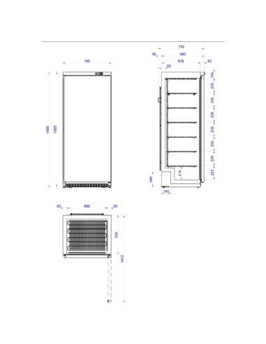 medidas do Armário Congelador Inox ANS-651I