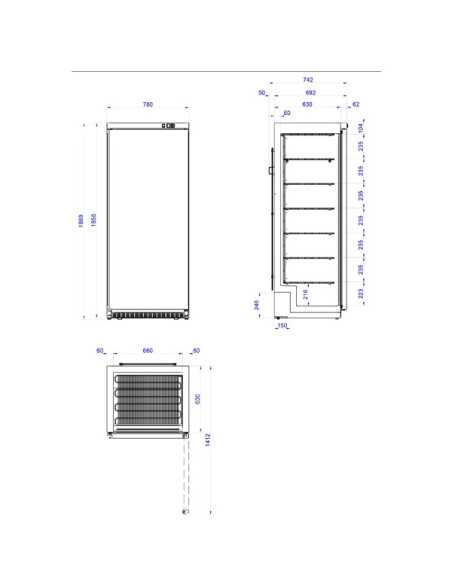 medidas do Armário Congelador Inox ANS-651I medidas do Armário Congelador Inox ANS-651I