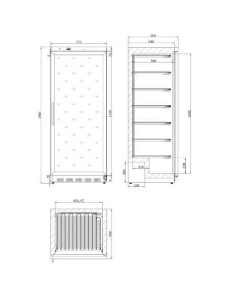 medidas do Armário Congelador Porta Vidro ANS-601-C HC medidas do Armário Congelador Porta Vidro ANS-601-C HC