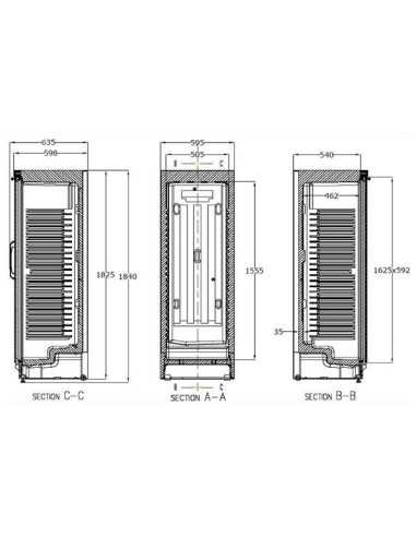 medidas do Armário Refrigerado Expositor Bebidas APE-451-C Black
