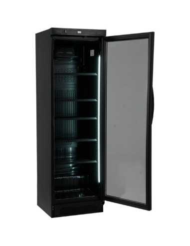 Armário Refrigerado Expositor Bebidas APE-451-C Black com a porta aberta
