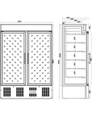 medidas do Armário Congelador Porta Vidro ACE-902-C HC